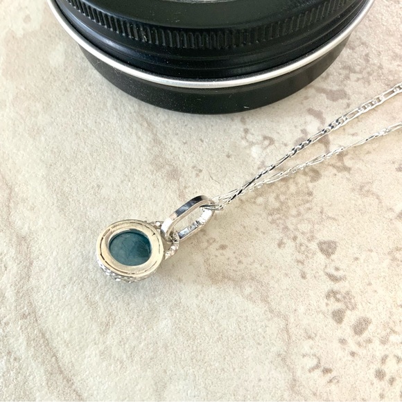 Dainty Deep blue aquamarine pendant. - Picture 7 of 10